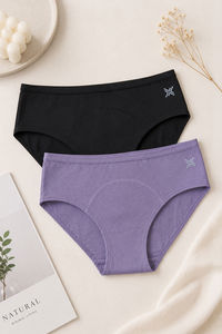 Lavos Medium Rise Full Coverage Hipster Period Panty (Pack of 2) - Multicolor — thumbnail 2